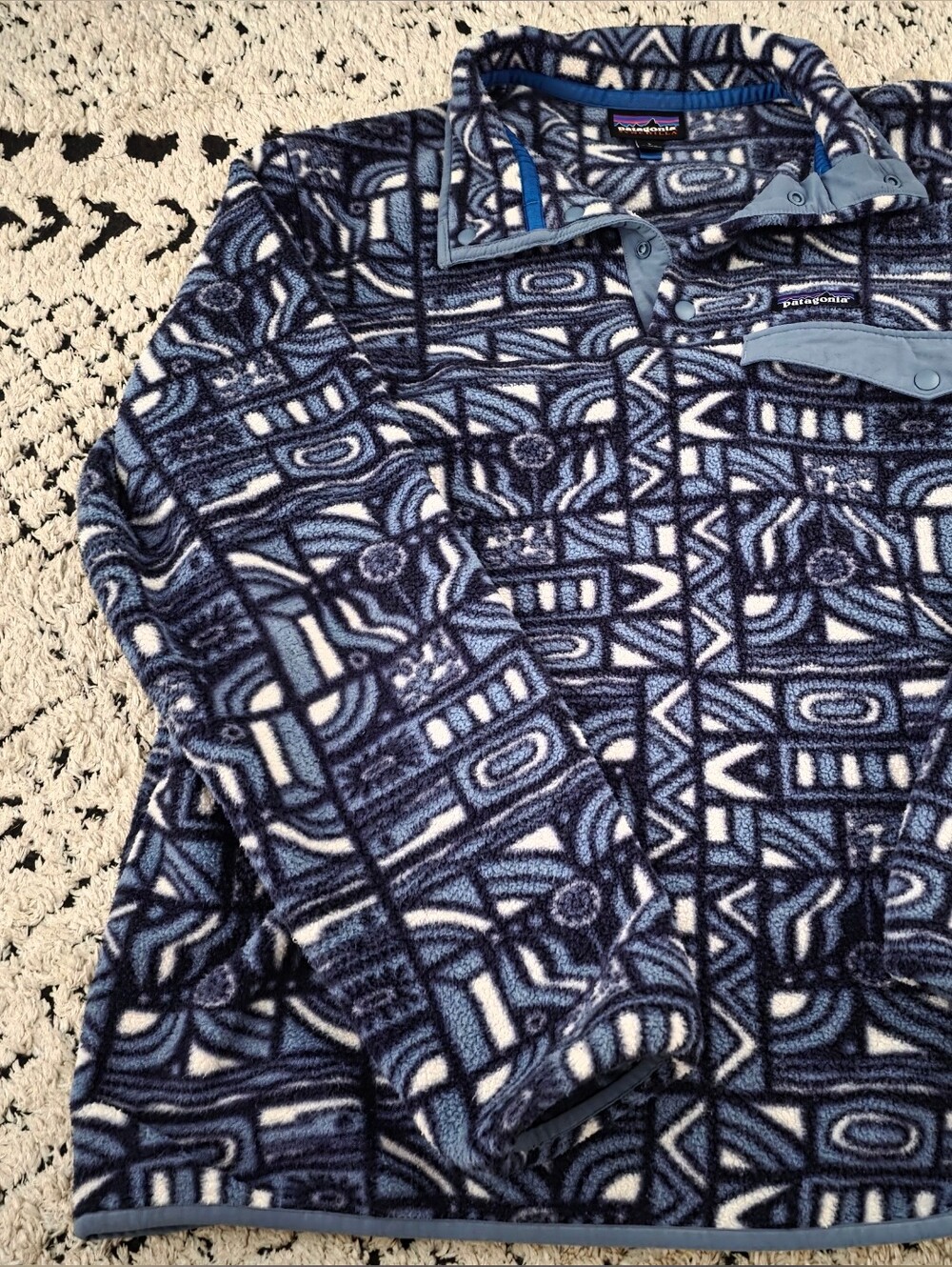 Patagonia Synchilla Blue Patterned Fleece Jacket